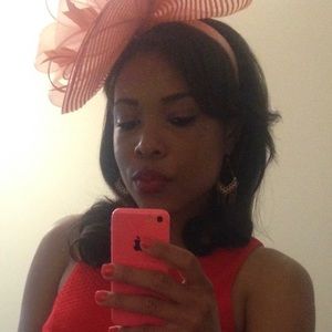 Orange and pink fascinator (worn once for Derby)